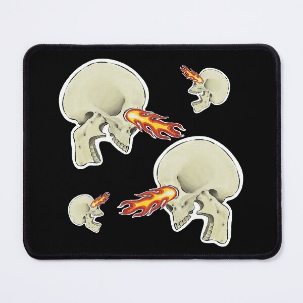 Item preview, Skulls with flaming eyes designed and sold by MetalTea.