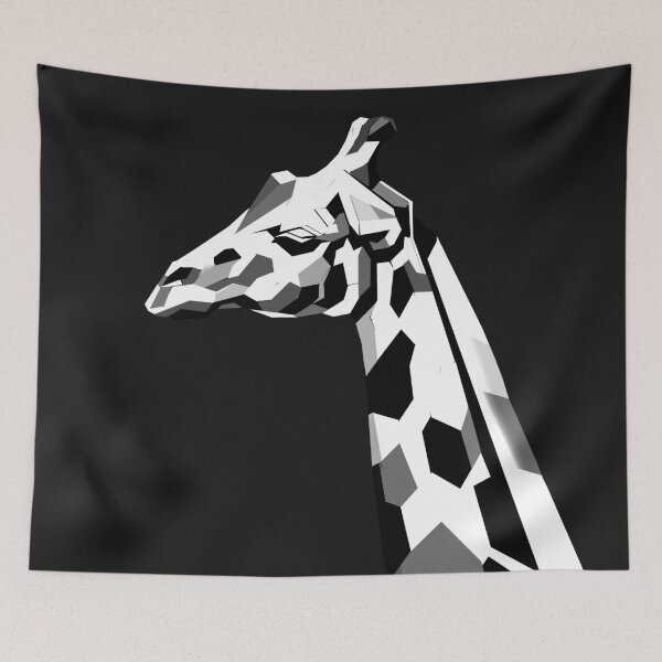 Item preview, Black and White Giraffe – Minimalist Geometric Animal Art designed and sold by InFrameVision.