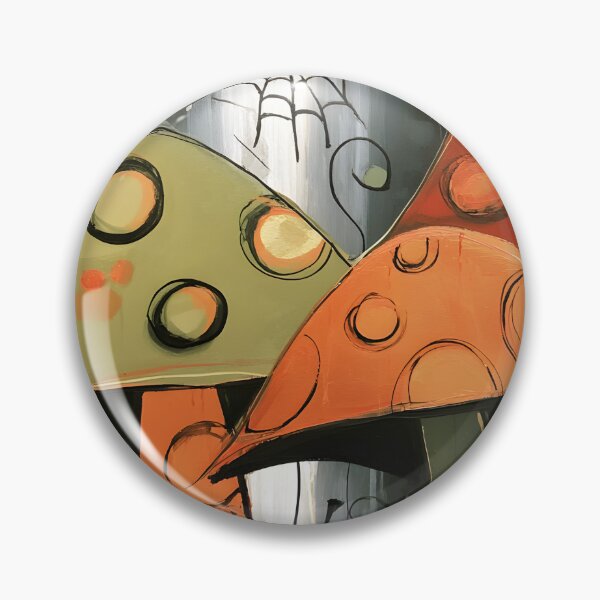Item preview, Step Into a Whimsical Halloween Woodland with Bold Mushrooms Swirling Patterns and Spider Webs designed and sold by OlfactoART Studio.