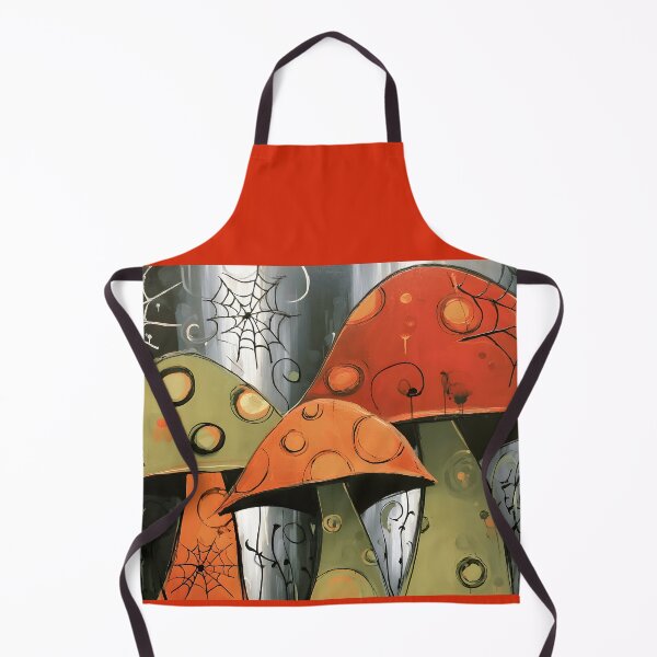 Item preview, Step Into a Whimsical Halloween Woodland with Bold Mushrooms Swirling Patterns and Spider Webs designed and sold by OlfactoART Studio.