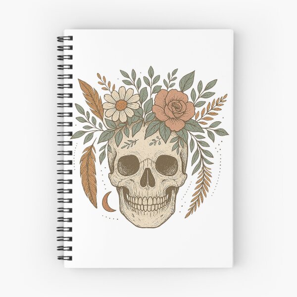 Item preview, Boho skull and flowers designed and sold by HEXANDGLOSS.