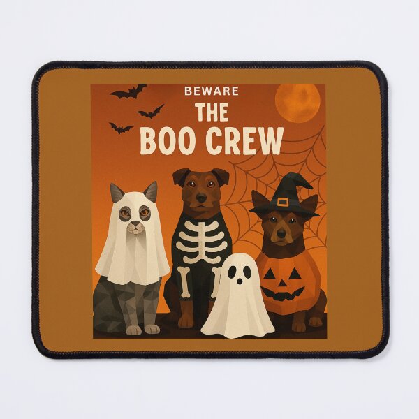 Item preview, Beware the Boo Crew – Halloween Pets in Costume Illustration designed and sold by GeoWild Designs.