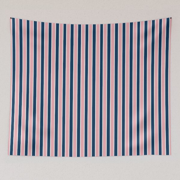 Item preview, Dark Blue and Pink and Thin White Stripes Pinstripes designed and sold by OneThreeSix.