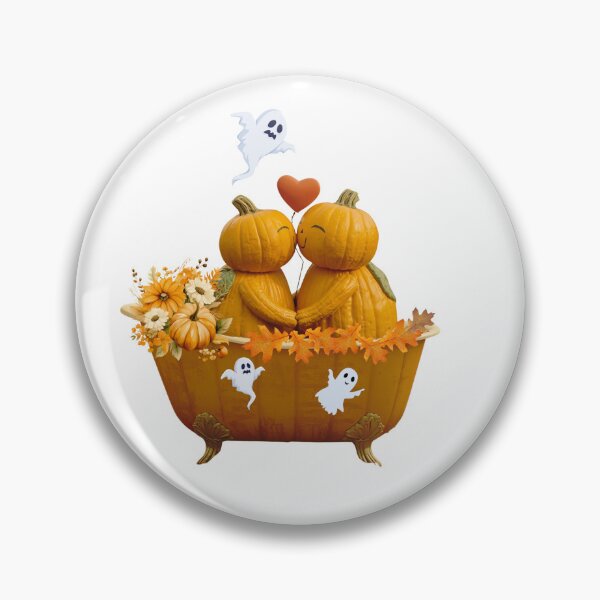 Item preview, Let's get scared together, kissing pumpkins designed and sold by 21wildewutz.