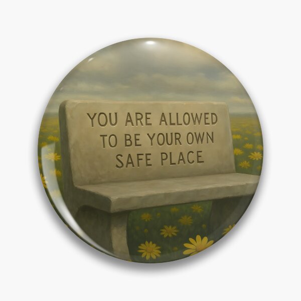 Item preview, You Are Allowed To Be Your Own Safe Place, Surreal Botanical Sketch, Affirmation Art With Golden Shrub Daisy Flowers designed and sold by MoMidoStore.