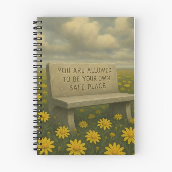 Item preview, You Are Allowed To Be Your Own Safe Place, Surreal Botanical Sketch, Affirmation Art With Golden Shrub Daisy Flowers designed and sold by MoMidoStore.