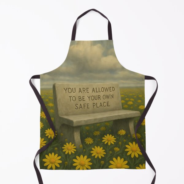 Item preview, You Are Allowed To Be Your Own Safe Place, Surreal Botanical Sketch, Affirmation Art With Golden Shrub Daisy Flowers designed and sold by MoMidoStore.