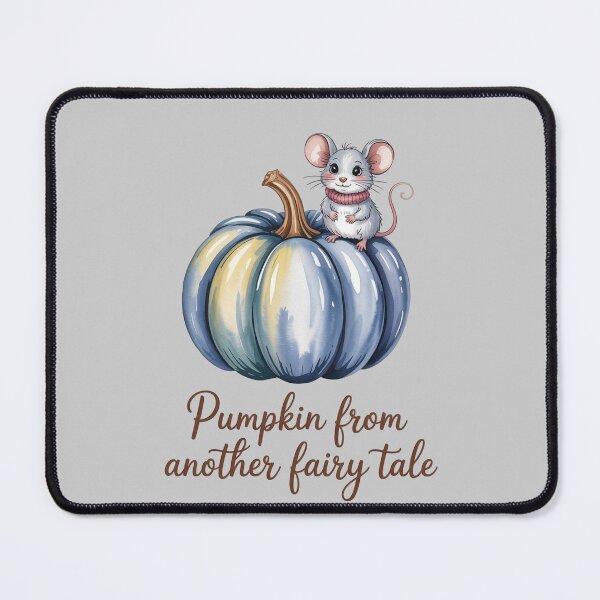 Item preview, Blue Fall Pumpkins with Cute Mouse  designed and sold by WikaKowalczyk.