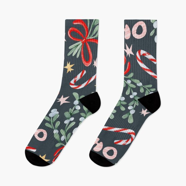 Item preview, Christmas Candy Cane & Mistletoe Pattern – Festive Holiday Seamless Design designed and sold by Rechtop.