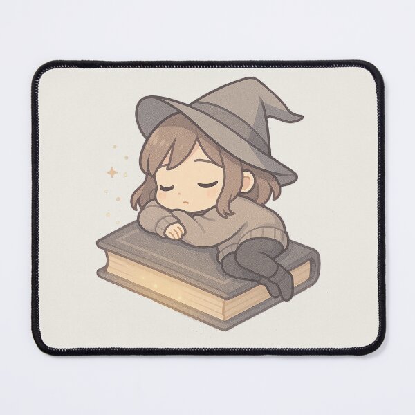 Item preview, Chibi Witch Girl Sleeping on Spellbook designed and sold by LuKreate.