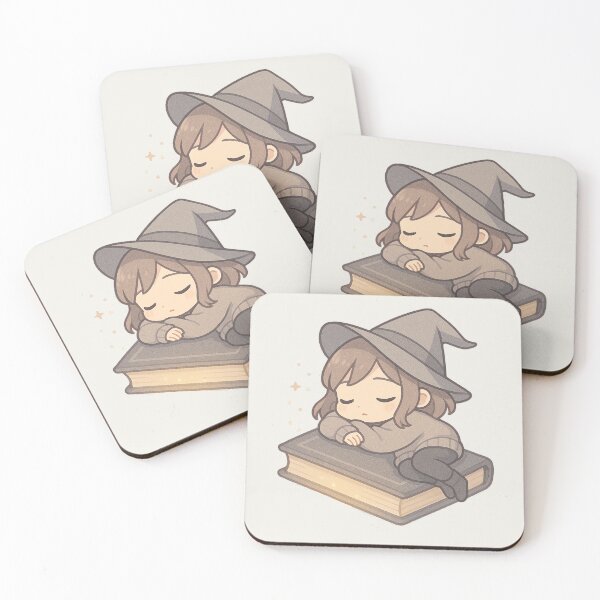 Item preview, Chibi Witch Girl Sleeping on Spellbook designed and sold by LuKreate.