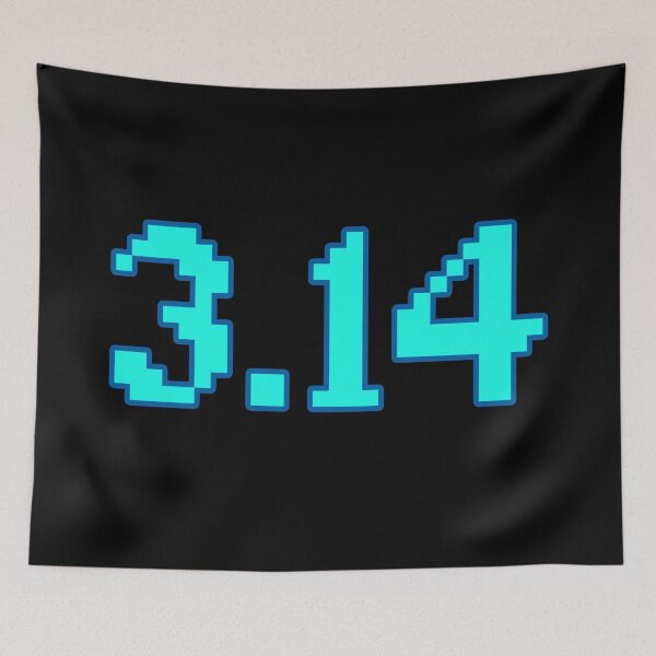 Item preview, 3.14 Pi in Blue Outline 8-bit Pixel designed and sold by Memes N Lore .