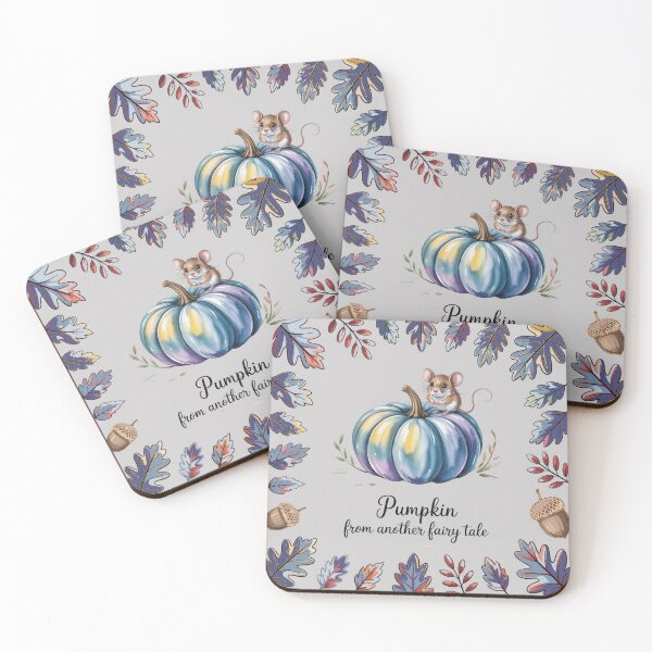 Item preview, Blue Fall Pumpkins with Cute Mouse  designed and sold by WikaKowalczyk.