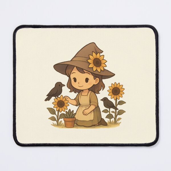 Item preview, Chibi Sunflower Witch Girl with Crows designed and sold by LuKreate.