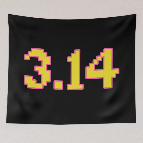 Item preview, 3.14 Pi in Yellow and Pink Outline 8-bit Pixel designed and sold by Memes N Lore .