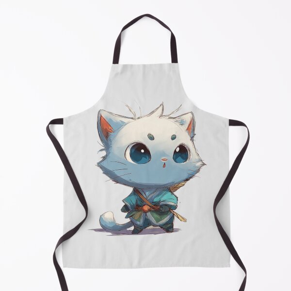 Item preview, Chibi White Cat Samurai designed and sold by RedPandi art.