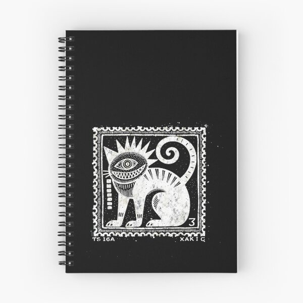 Item preview, white stamp of surreal cat designed and sold by Mike Kiev art.
