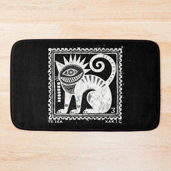 Item preview, white stamp of surreal cat designed and sold by Mike Kiev art.
