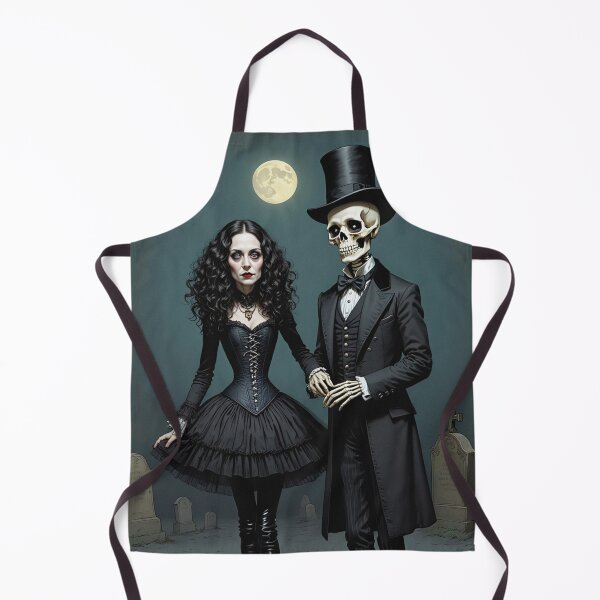 Item preview, Fancy dapper Skeleton man and Vampire girl cool horror art designed and sold by Vintage Designs +.