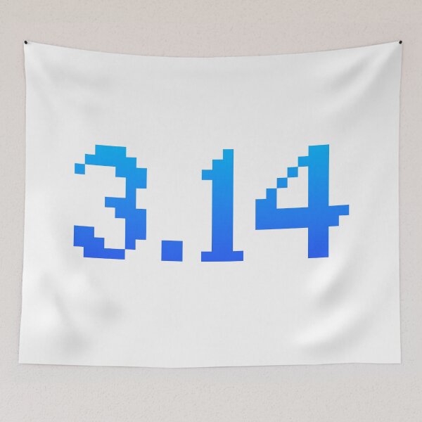Item preview, 3.14 Pi in Blue 8-bit Pixels designed and sold by Memes N Lore .