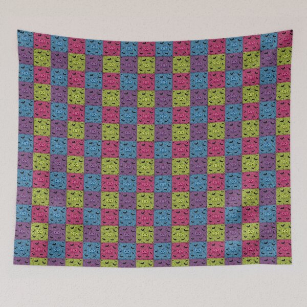 Item preview, Pattern with pumpkins and bats for Halloween in the style of modern art designed and sold by Cherevan.