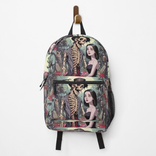 Item preview, Fancy dapper Skeleton man and Vampire girl cool horror art designed and sold by Vintage Designs +.