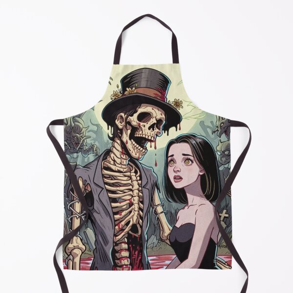 Item preview, Fancy dapper Skeleton man and Vampire girl cool horror art designed and sold by Vintage Designs +.
