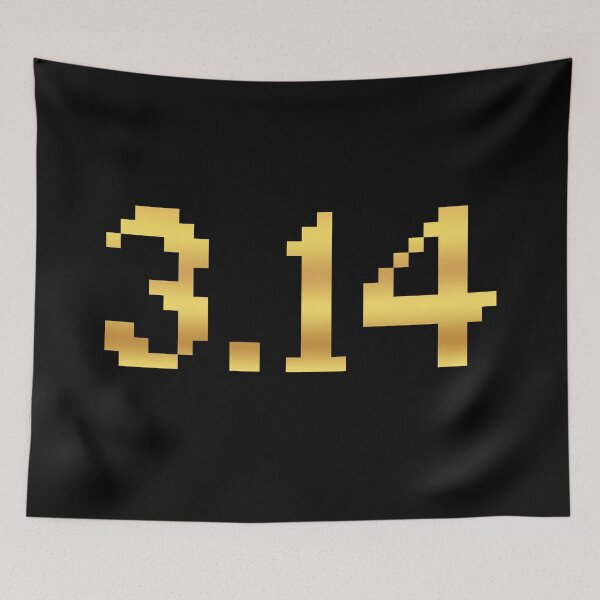 Item preview, 3.14 Pi in Gold 8-bit Pixels designed and sold by Memes N Lore .