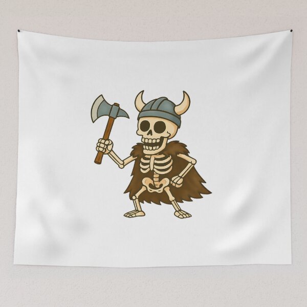 Item preview, Cartoon Skeleton Viking designed and sold by NorseDrip.