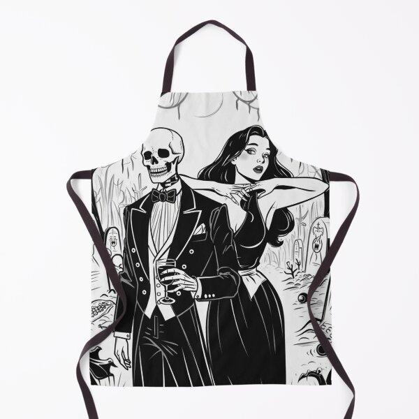 Item preview, Fancy dapper Skeleton man and Vampire girl cool horror art designed and sold by Vintage Designs +.