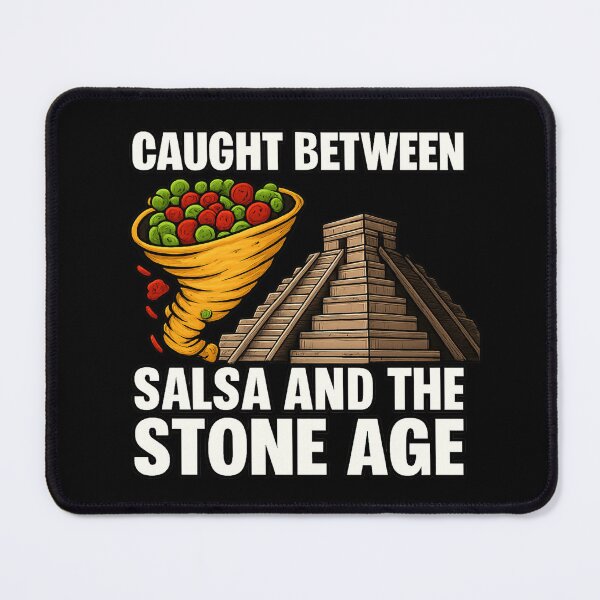 Item preview, Caught Between Salsa and the Stone Age Funny Food History  designed and sold by POD DYNASTY.