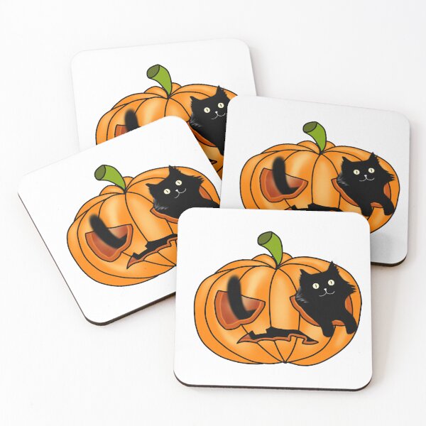 Item preview, Black Cat in Pumpkin | Cute Halloween Illustration designed and sold by DimArtLight.