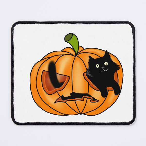 Item preview, Black Cat in Pumpkin | Cute Halloween Illustration designed and sold by DimArtLight.