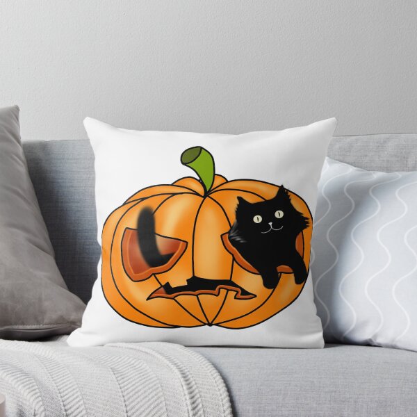 Item preview, Black Cat in Pumpkin | Cute Halloween Illustration designed and sold by DimArtLight.