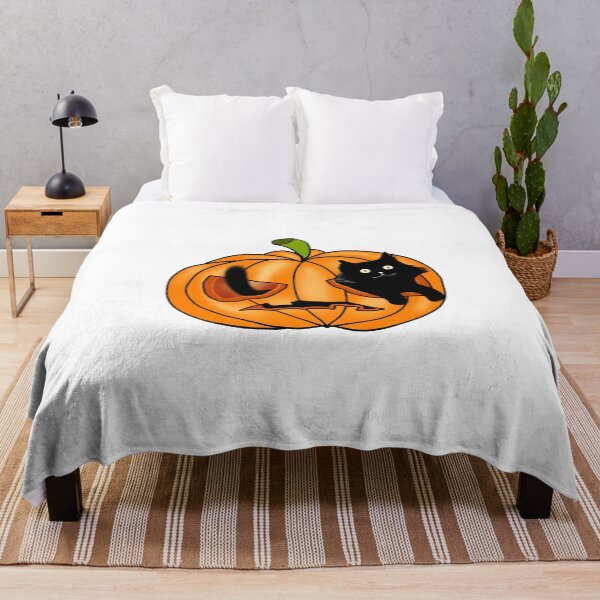 Item preview, Black Cat in Pumpkin | Cute Halloween Illustration designed and sold by DimArtLight.