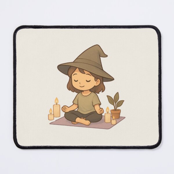 Item preview, Chibi Witch Girl Meditating with Candles designed and sold by LuKreate.