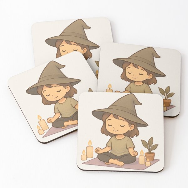 Item preview, Chibi Witch Girl Meditating with Candles designed and sold by LuKreate.
