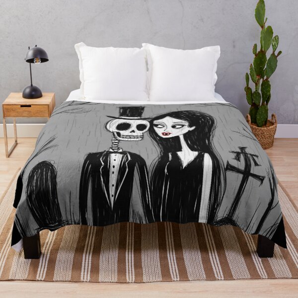 Item preview, Fancy dapper Skeleton man and Vampire girl cool horror art designed and sold by Vintage Designs +.