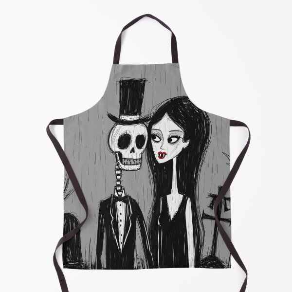 Item preview, Fancy dapper Skeleton man and Vampire girl cool horror art designed and sold by Vintage Designs +.