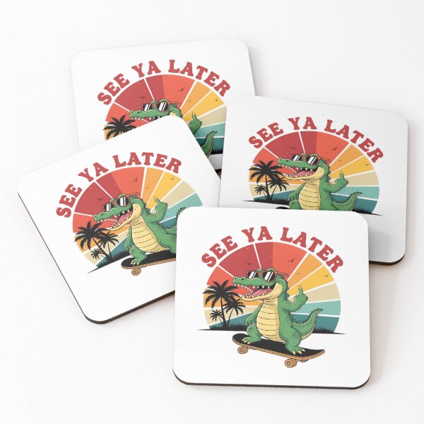 Item preview, Skater Gator Sunset designed and sold by Linework Studio.