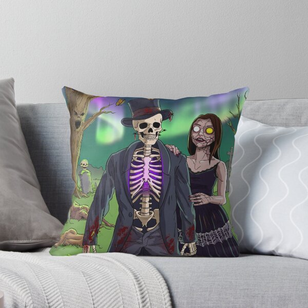 Item preview, Fancy dapper Skeleton man and Vampire girl cool horror art designed and sold by Vintage Designs +.
