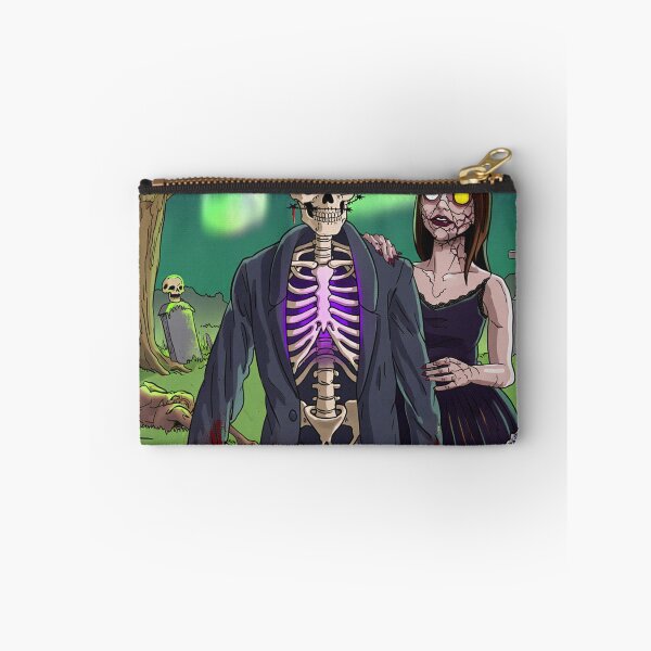 Item preview, Fancy dapper Skeleton man and Vampire girl cool horror art designed and sold by Vintage Designs +.