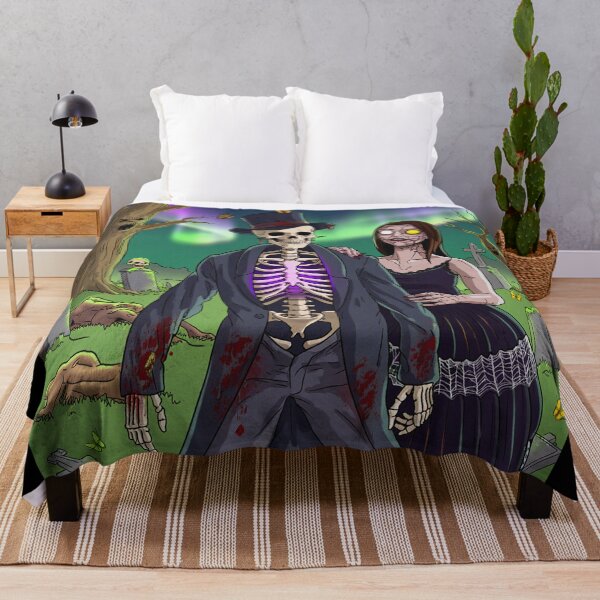 Item preview, Fancy dapper Skeleton man and Vampire girl cool horror art designed and sold by Vintage Designs +.