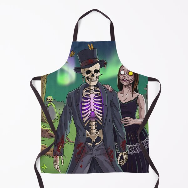 Item preview, Fancy dapper Skeleton man and Vampire girl cool horror art designed and sold by Vintage Designs +.