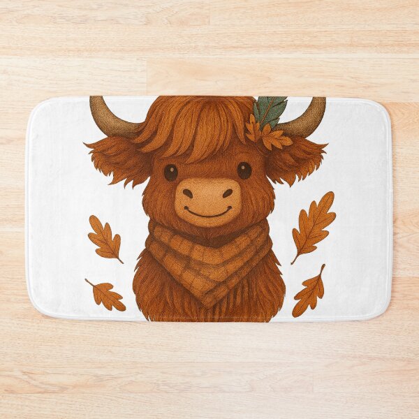 Item preview, scarf-wrapped Highland cow designed and sold by NikkisTees.