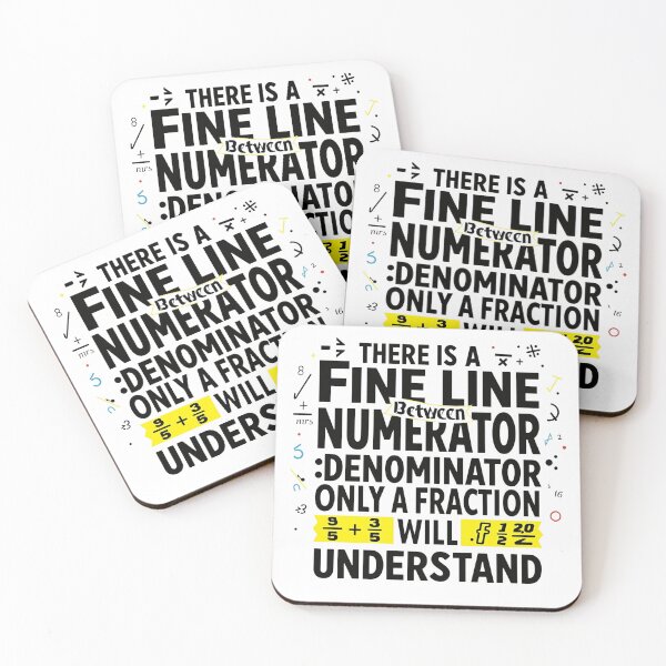 Item preview, There’s a Fine Line Between Numerator and Denominator Only a Fraction Will Understand Funny Math T‑Shirt designed and sold by GAIDREDA.