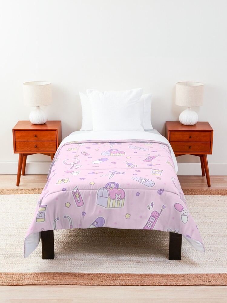 Alternate view of emotional - pink \ yellow Comforter