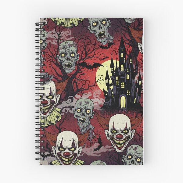 Item preview, Scary Halloween Pattern with Clowns and Zombies | Horror Pattern designed and sold by Wild-way Art.