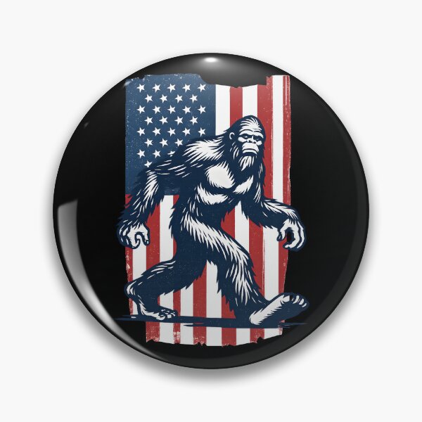 Item preview, Patriotic Bigfoot T-Shirt Retro American Flag Sasquatch USA Pride Tee designed and sold by DrawHandArt.