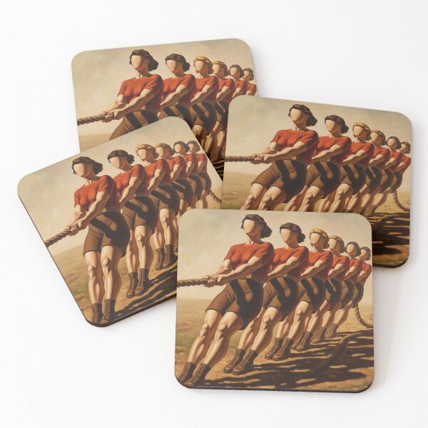 Item preview, LA VICTOIRE À L'ARRACHÉ (The Tug of War Victory) - Original Art Deco Artwork designed and sold by elektronen.